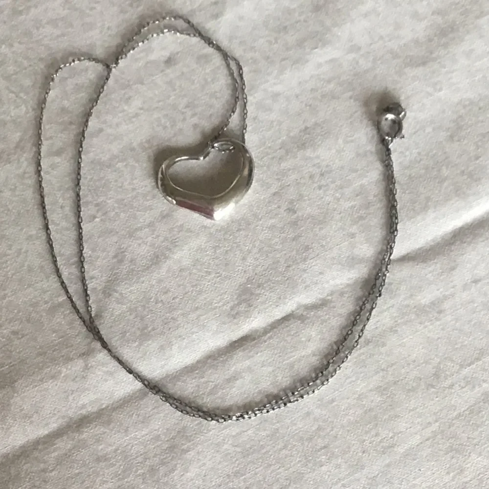 Sterling  Silver Heart Necklace 18”